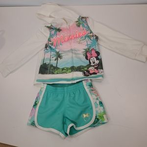 Disney Minnie active jacket and shorts set